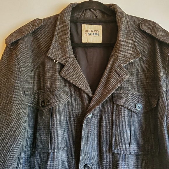 OLD NAVY MEN'S JACKET PLAID GRAY SIZE XXL - Picture 3 of 10